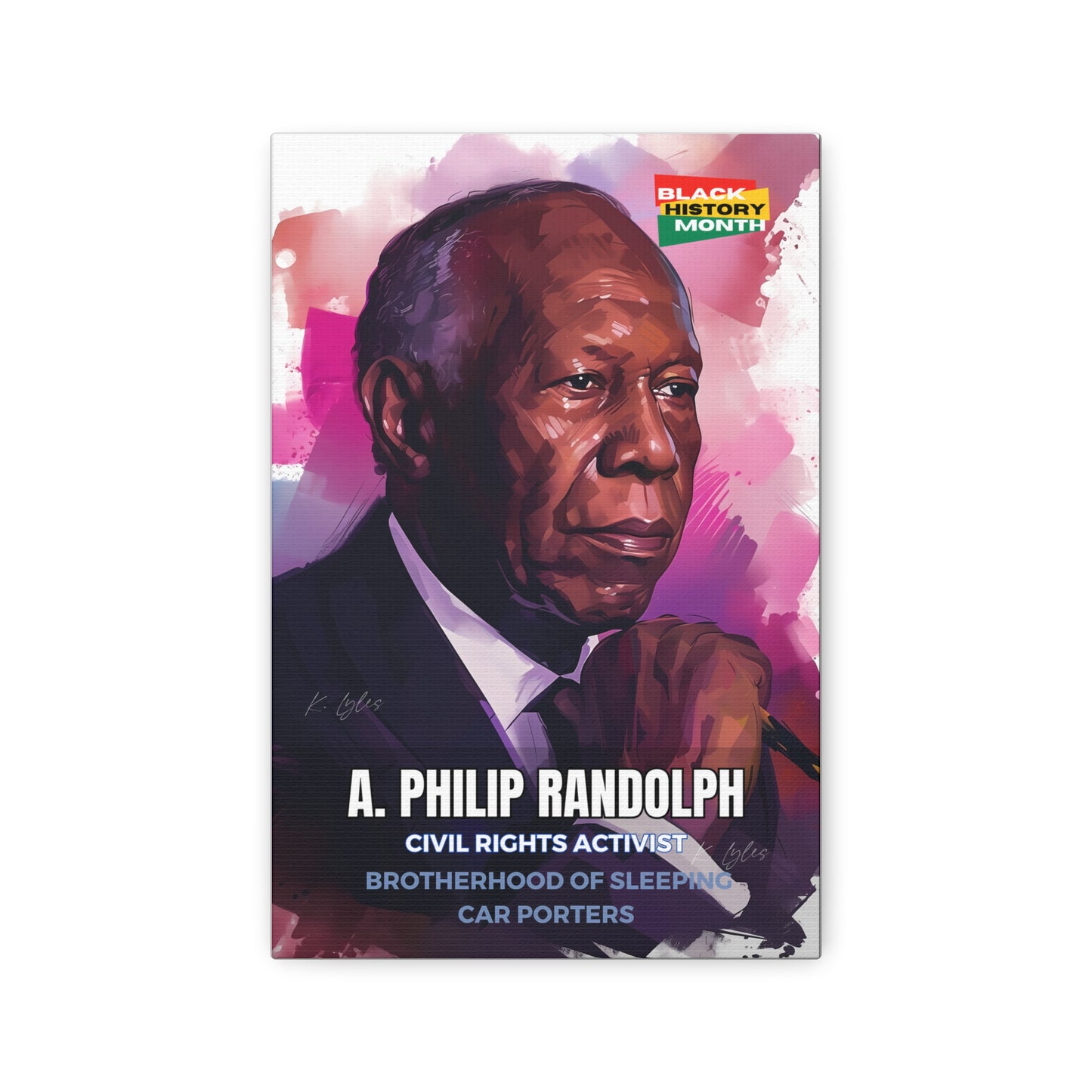 Black History Month Canvas Wall Art / A. Philip Randolph / Poet / AI Art / Multiple Sizes / Large Wall Art / Popular Art Decor / Trend Wall Art /