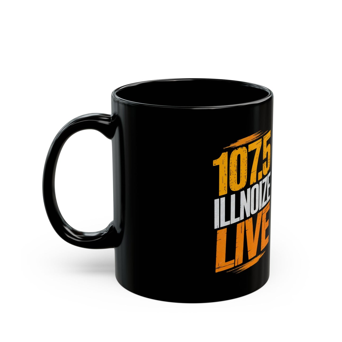 107.5 ILLNOIZE LIVE Black Mug (11oz)