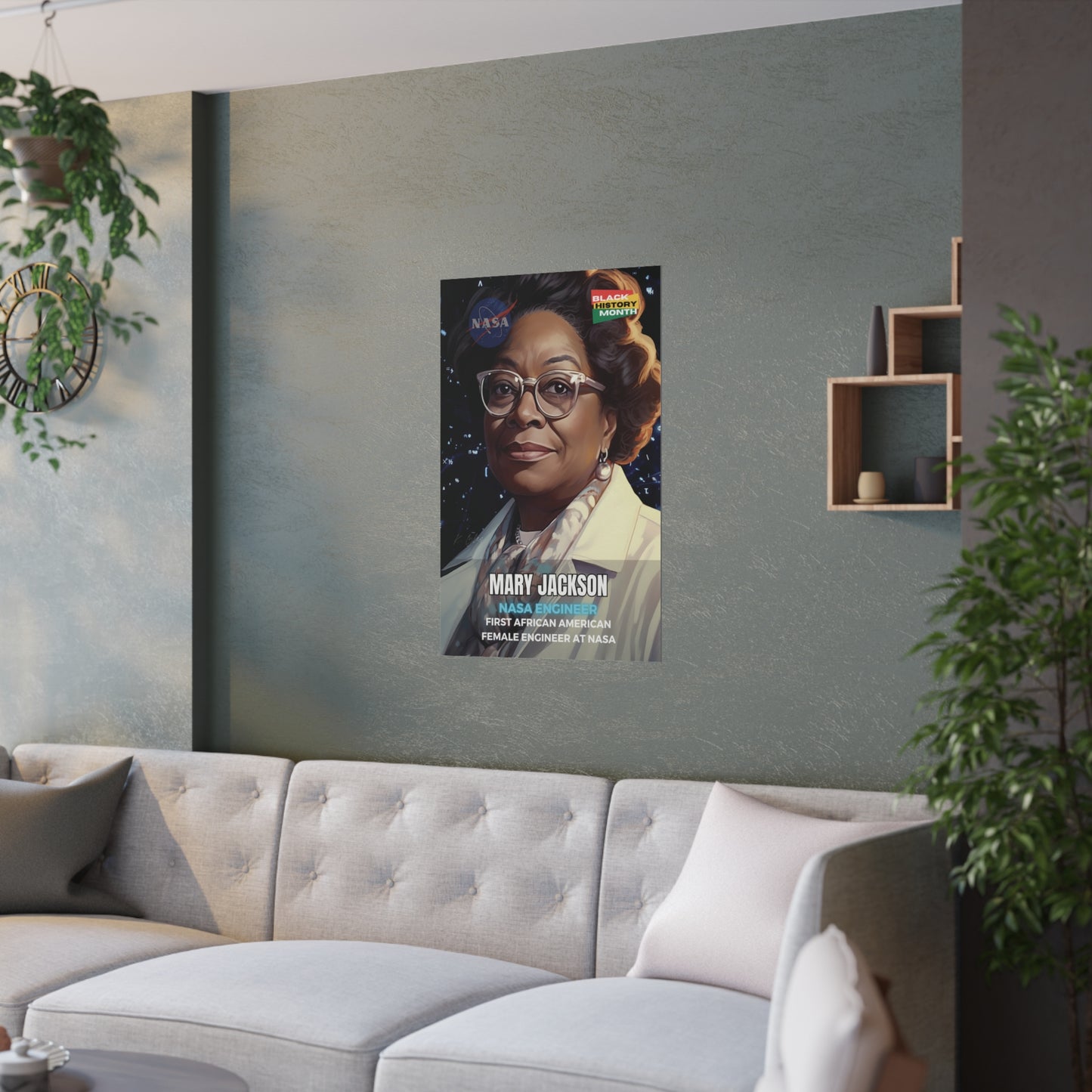 AI Generated Art  Poster Print of Mary Jackson - Educational Black History Art Enthusiasts - Cool Posters for Office or Bedroom Wall Art