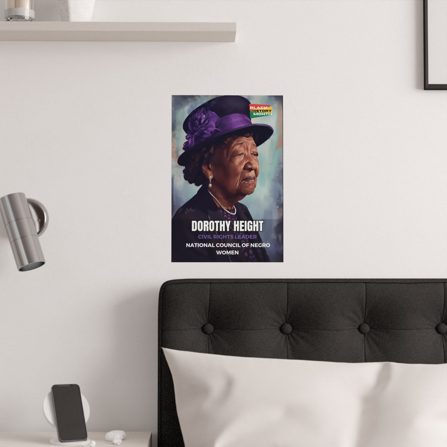 AI Generated Art  Poster Print of Dorothy Height - Educational Black History Art Enthusiasts - Cool Posters for Office or Bedroom Wall Art