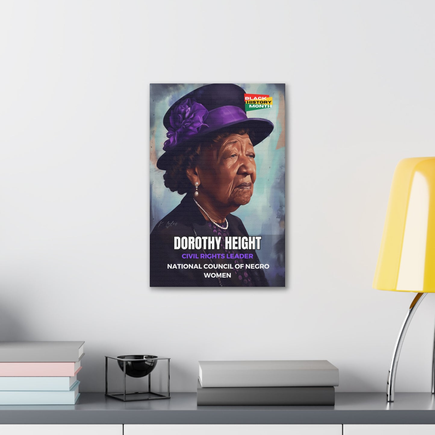 Black History Month Canvas Wall Art / Dorothy Height / Poet / AI Art / Multiple Sizes / Large Wall Art / Popular Art Decor / Trend Wall Art /