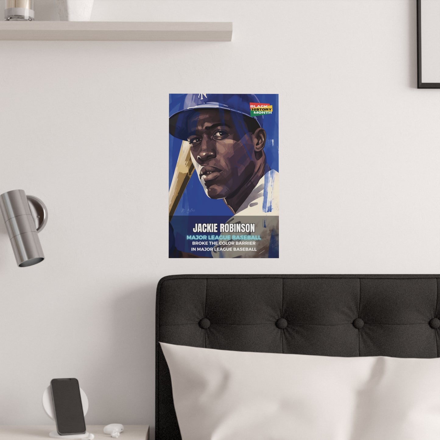 AI Generated Art  Poster Print of Jackie Robinson - Educational Black History Art Enthusiasts - Cool Posters for Office or Bedroom Wall Art