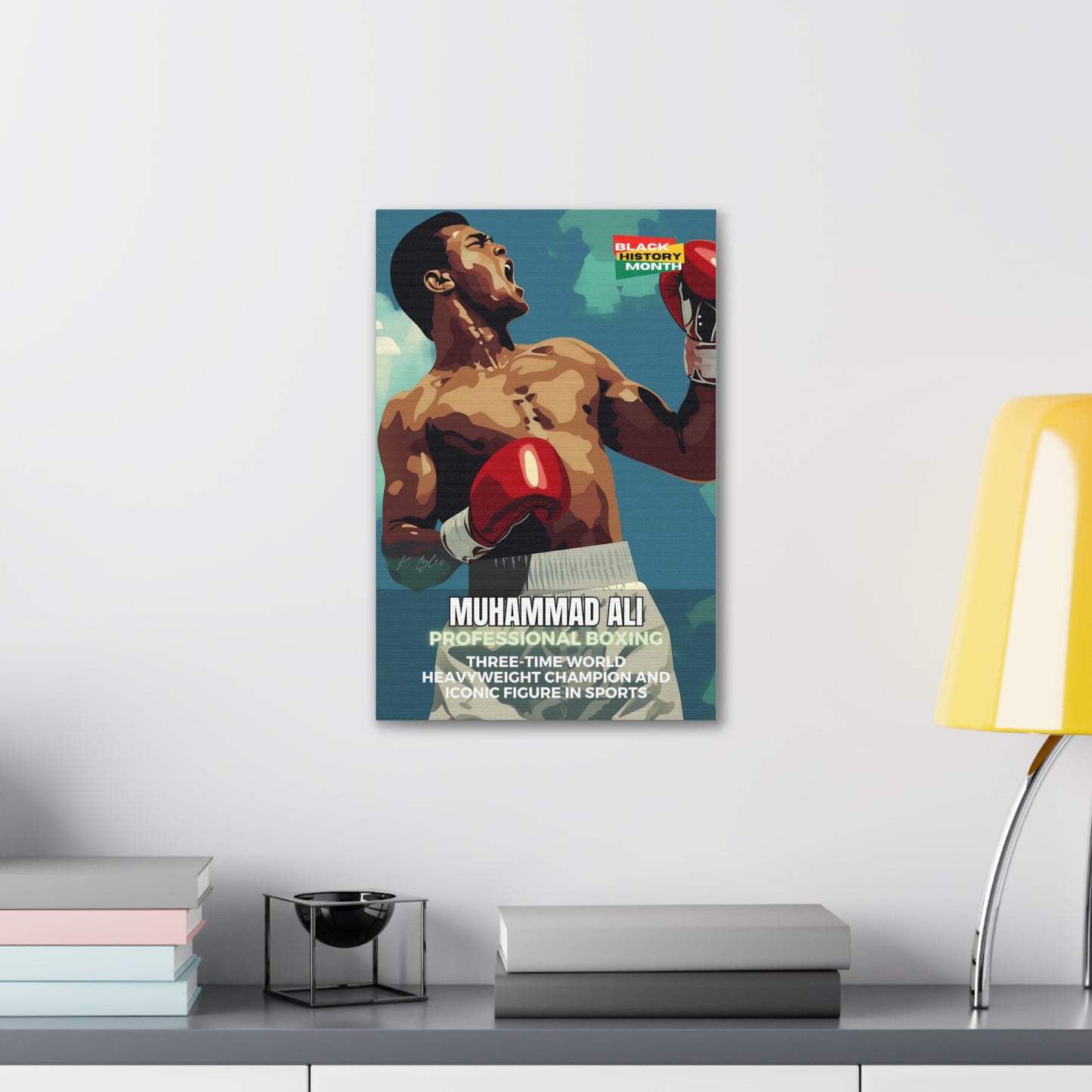 Black History Month Canvas Wall Art / Muhammad Ali / Poet / AI Art / Multiple Sizes / Large Wall Art / Popular Art Decor / Trend Wall Art /