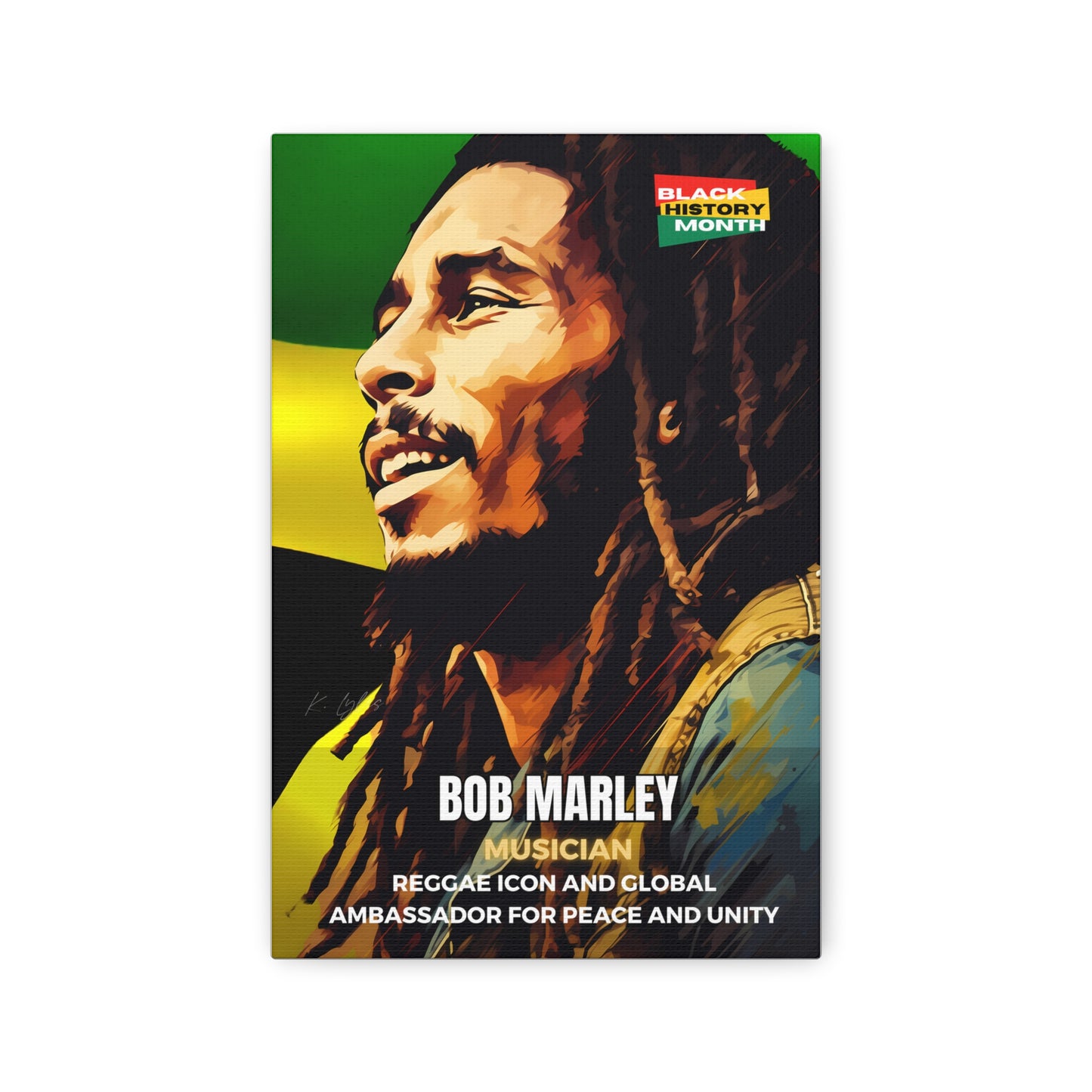 Black History Month Canvas Wall Art / Bob Marley / Poet / AI Art / Multiple Sizes / Large Wall Art / Popular Art Decor / Trend Wall Art /