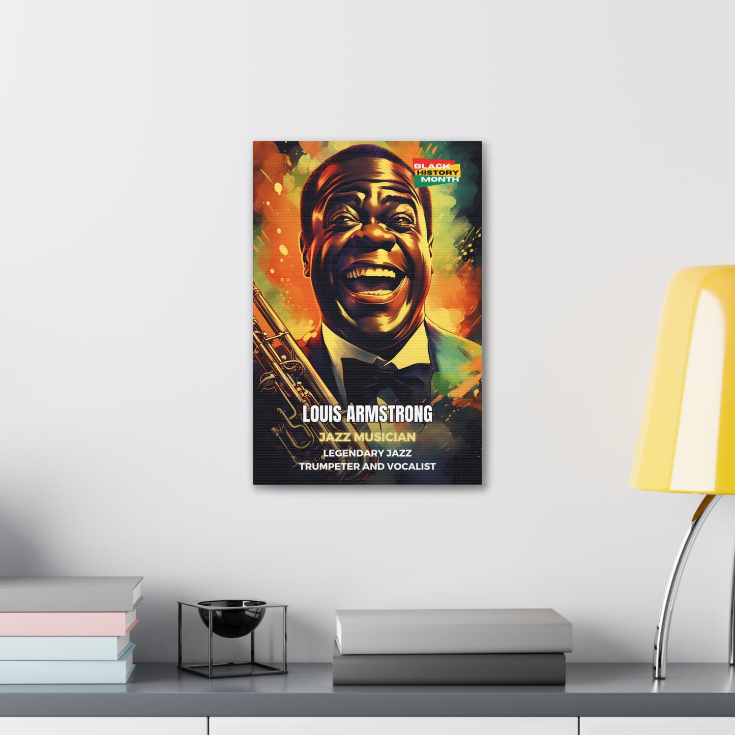 Black History Month Canvas Wall Art / Louis Armstrong / Poet / AI Art / Multiple Sizes / Large Wall Art / Popular Art Decor / Trend Wall Art /