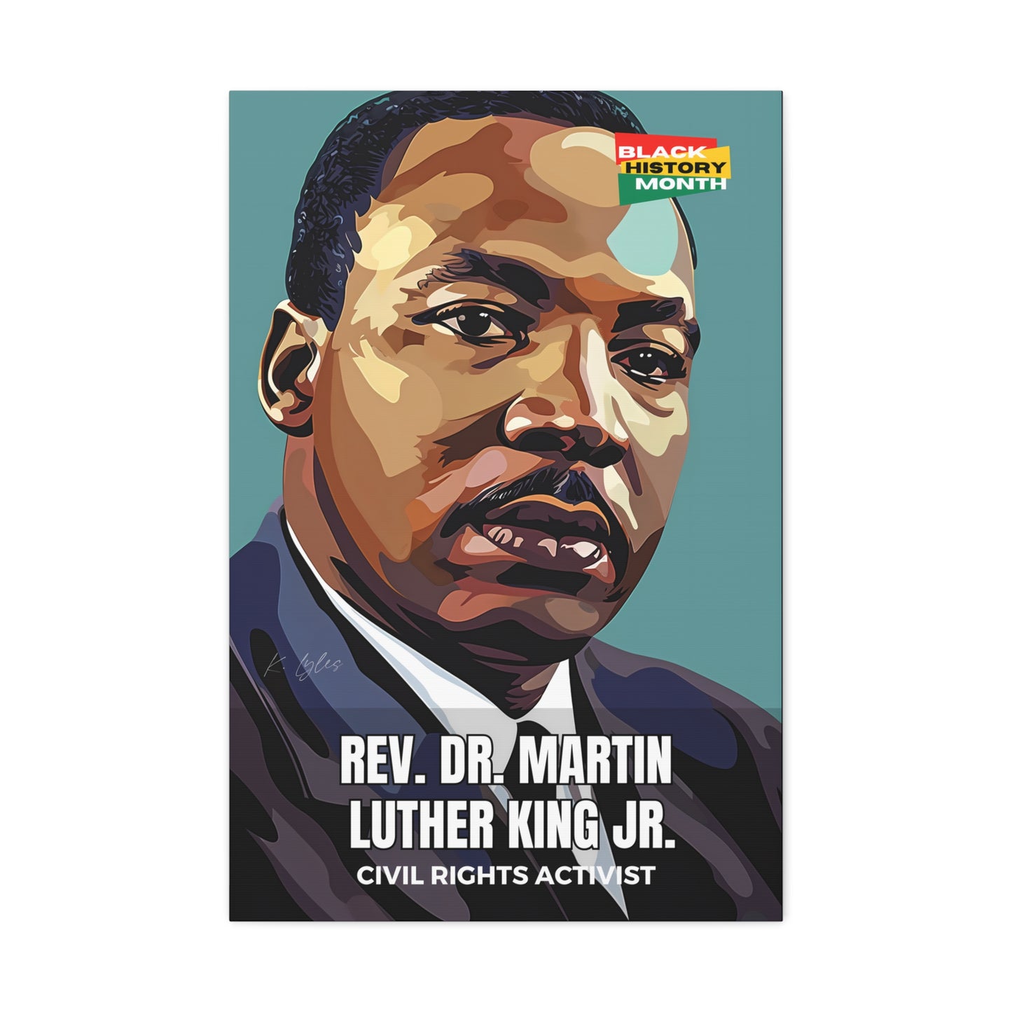 Black History Month Canvas Wall Art / Dr. Martin Luther King Jr. / Poet / AI Art / Multiple Sizes / Large Wall Art / Popular Art Decor / Trend Wall Art /