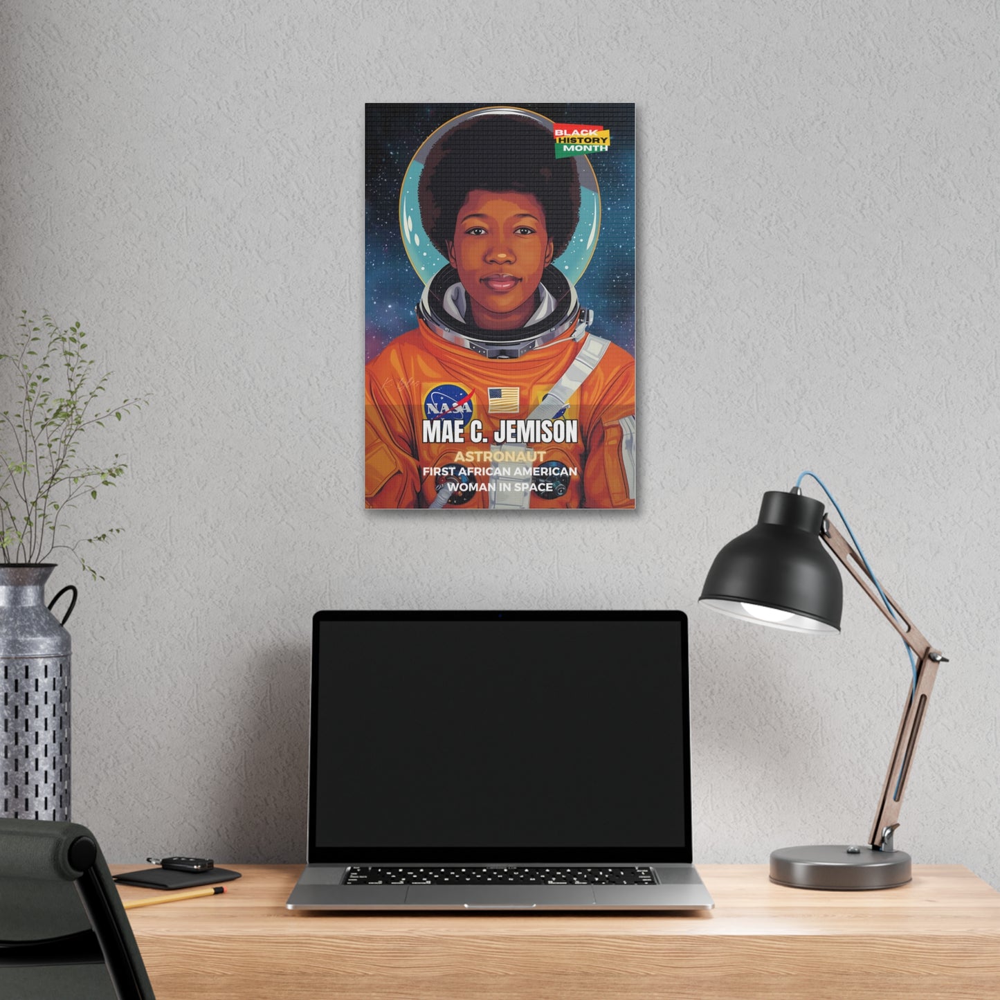 Black History Month Canvas Wall Art / Mae Jemison / Poet / AI Art / Multiple Sizes / Large Wall Art / Popular Art Decor / Trend Wall Art /