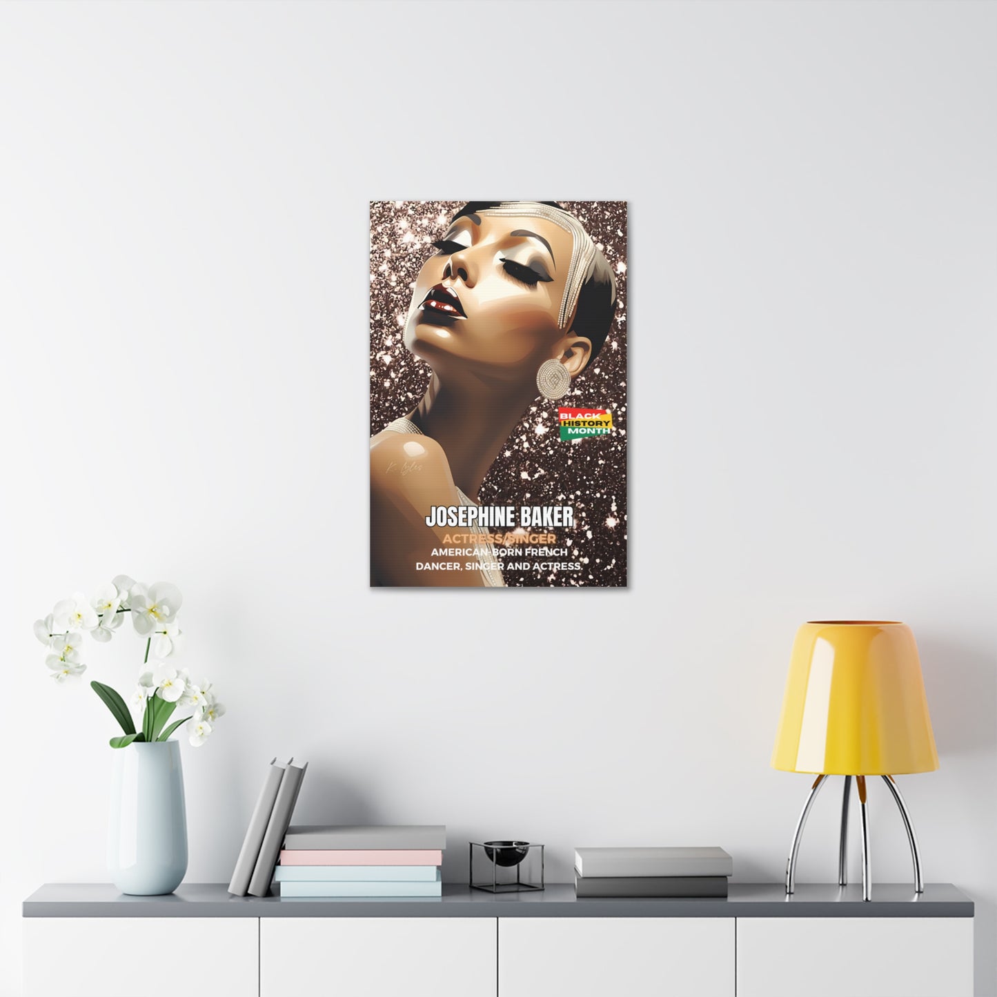 Black History Month Canvas Wall Art / Josephine Baker / Poet / AI Art / Multiple Sizes / Large Wall Art / Popular Art Decor / Trend Wall Art /