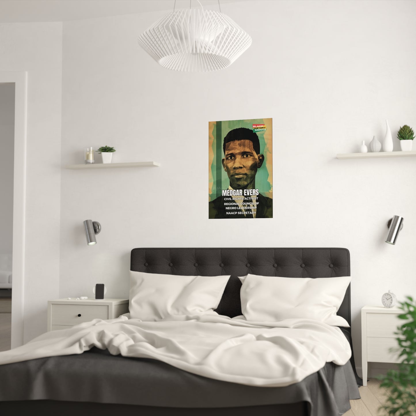 AI Generated Art  Poster Print of Medgar Evers - Educational Black History Art Enthusiasts - Cool Posters for Office or Bedroom Wall Art