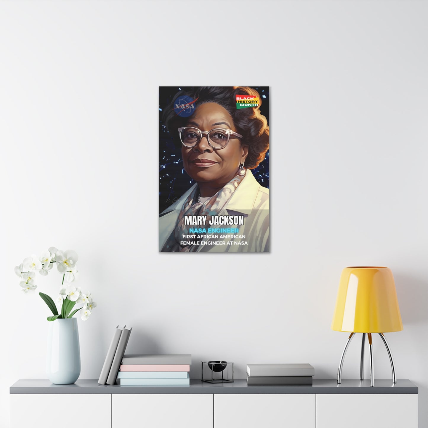 Black History Month Canvas Wall Art / Mary Jackson / Poet / AI Art / Multiple Sizes / Large Wall Art / Popular Art Decor / Trend Wall Art /