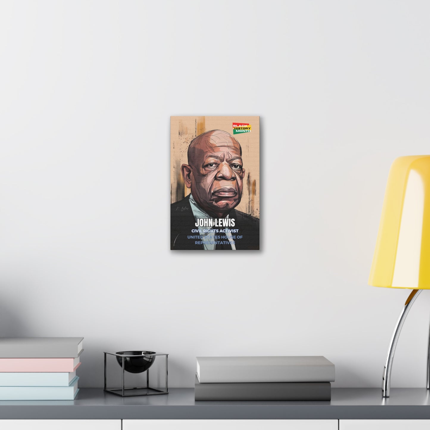 Black History Month Canvas Wall Art / John Lewis / Poet / AI Art / Multiple Sizes / Large Wall Art / Popular Art Decor / Trend Wall Art /