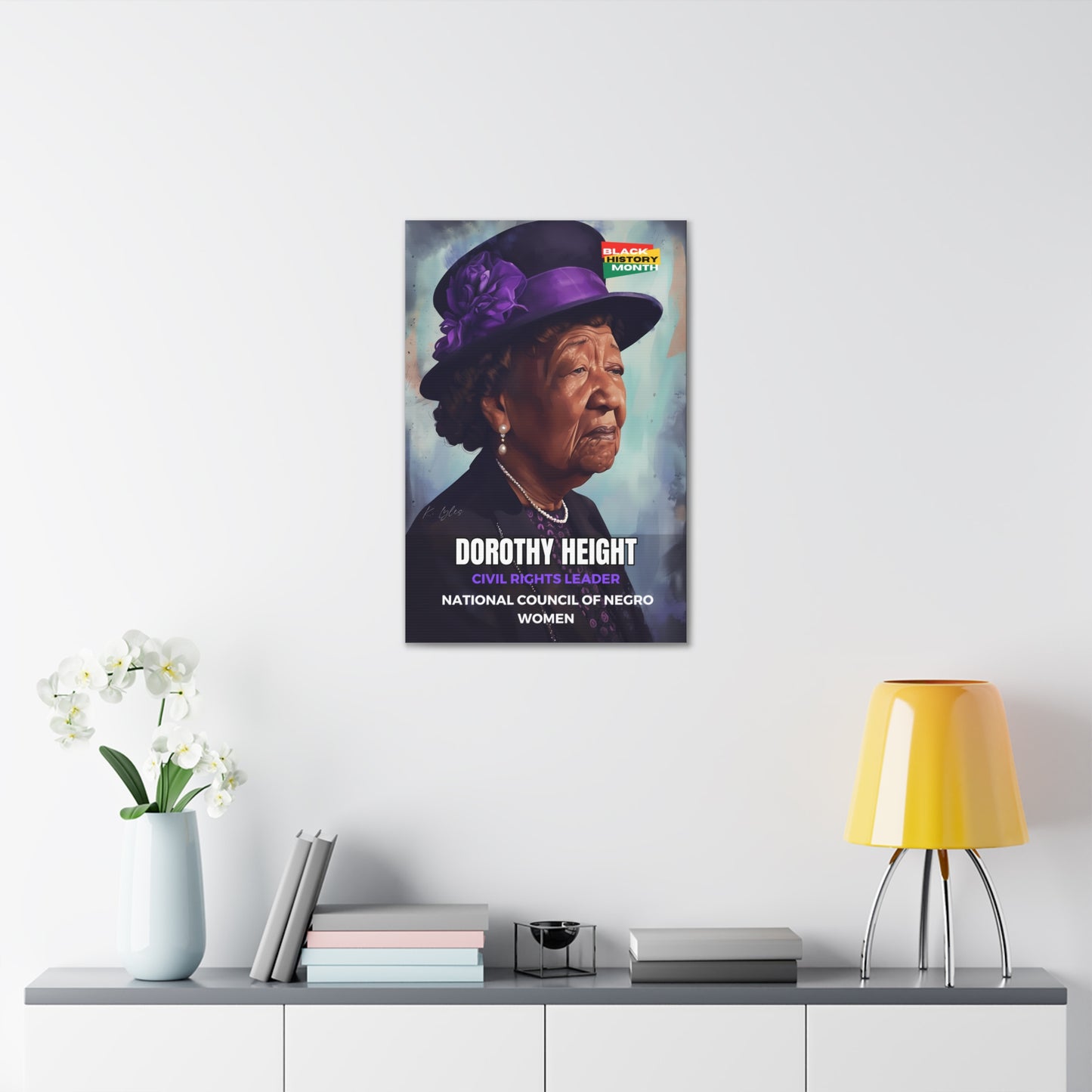 Black History Month Canvas Wall Art / Dorothy Height / Poet / AI Art / Multiple Sizes / Large Wall Art / Popular Art Decor / Trend Wall Art /