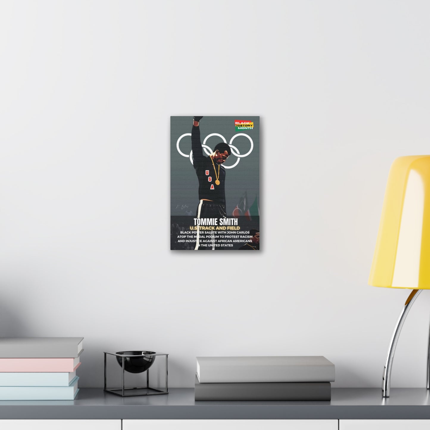 Black History Month Canvas Wall Art / Tommie Smith / Track and Field / Multiple Sizes / Large Wall Art / Popular Art Decor / Trend Wall Art /