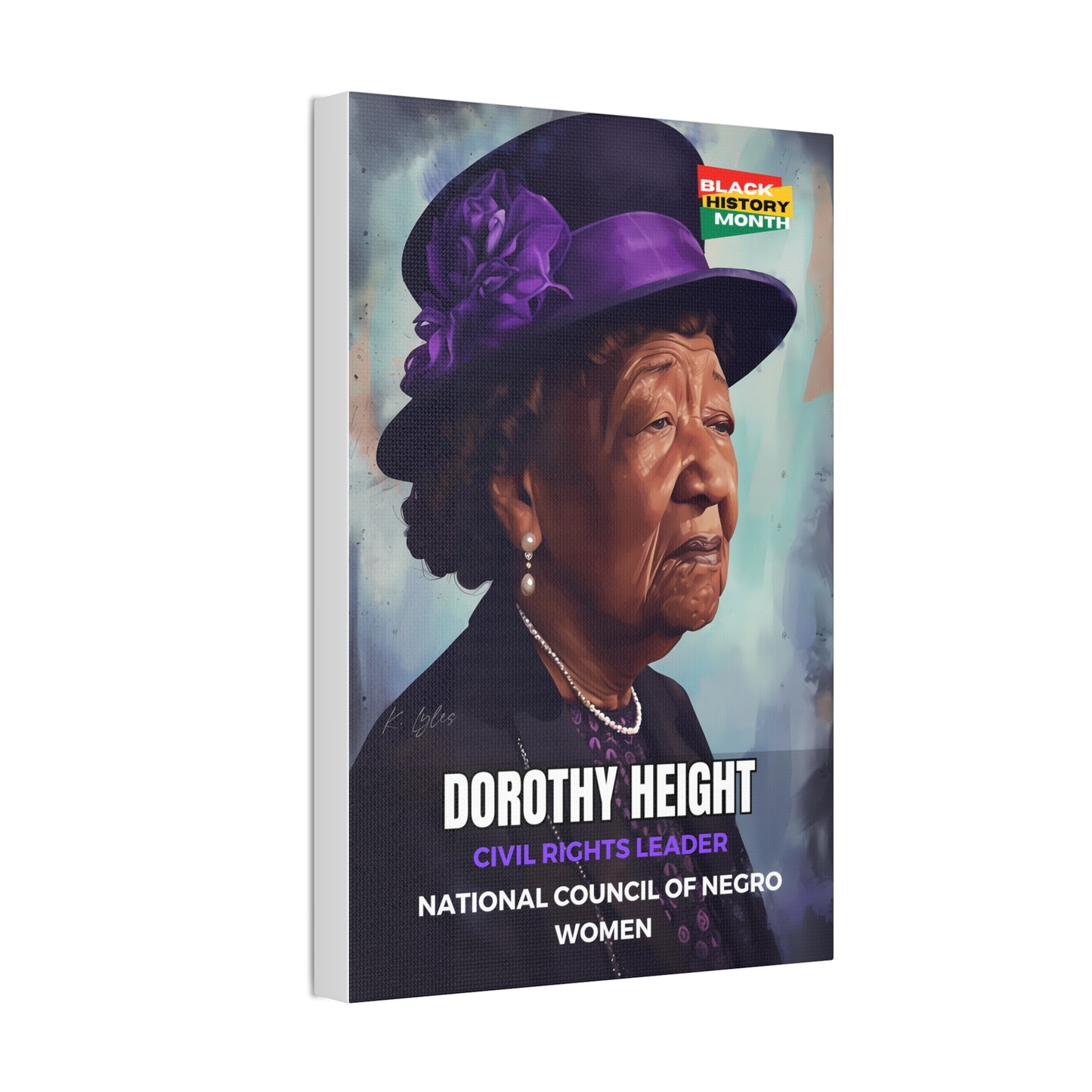 Black History Month Canvas Wall Art / Dorothy Height / Poet / AI Art / Multiple Sizes / Large Wall Art / Popular Art Decor / Trend Wall Art /