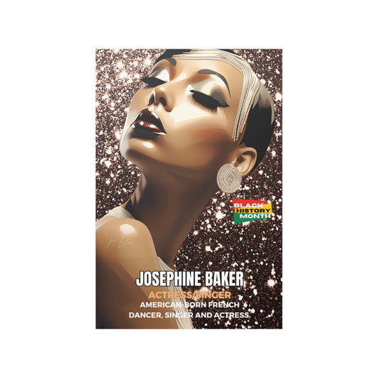 AI Generated Art  Poster Print of Josephine Baker - Educational Black History Art Enthusiasts - Cool Posters for Office or Bedroom Wall Art