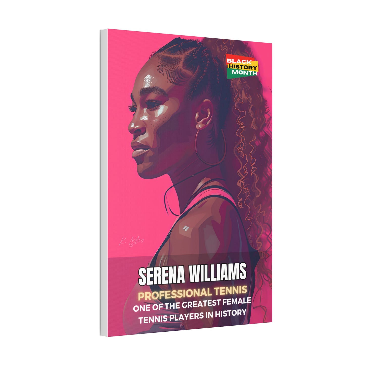 Black History Month Canvas Wall Art / Serena Williams / Tennis /  AI Art / Multiple Sizes / Large Wall Art / Popular Art Decor / Trend Wall Art /