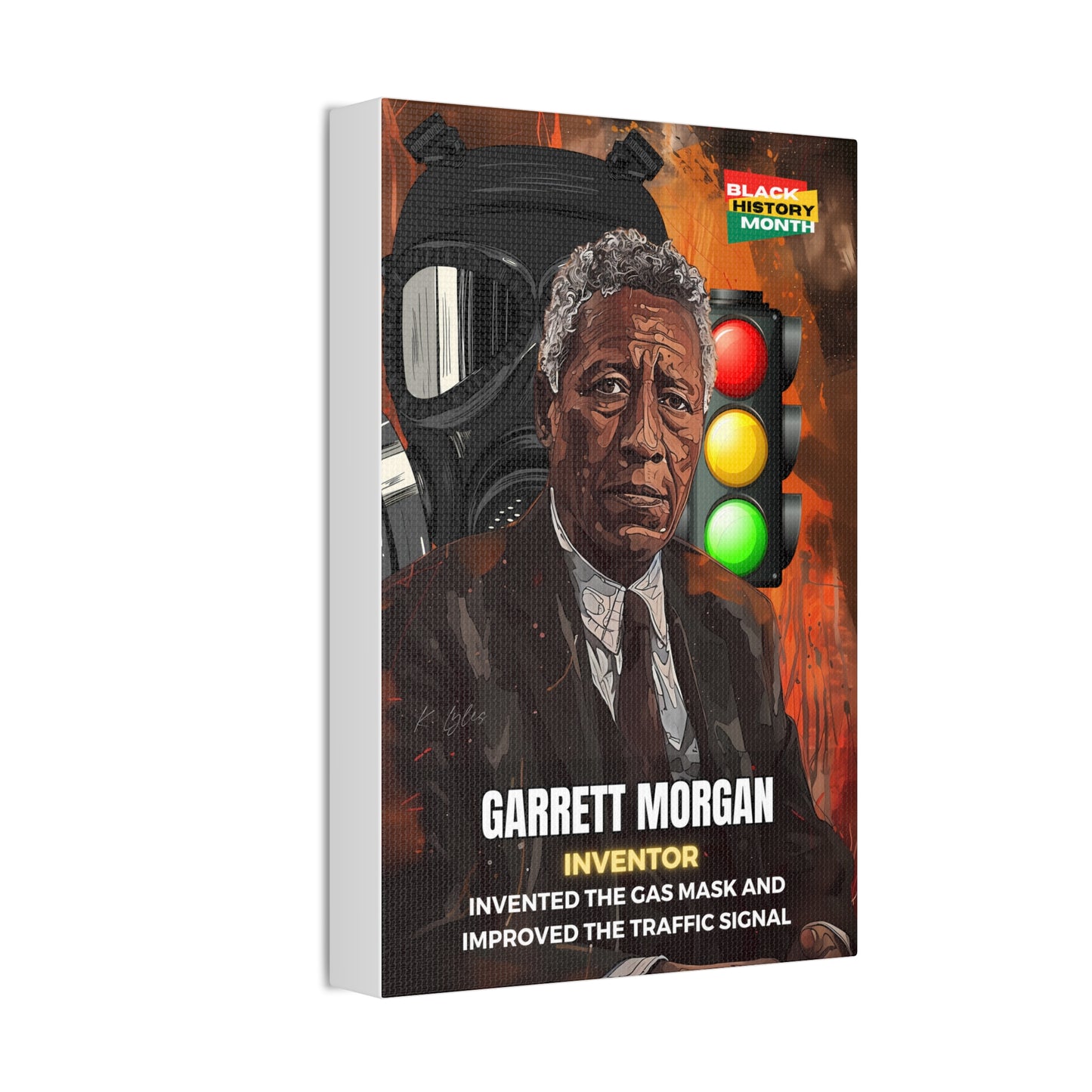 Black History Month Canvas Wall Art / Garrett Morgan / Poet / AI Art / Multiple Sizes / Large Wall Art / Popular Art Decor / Trend Wall Art /