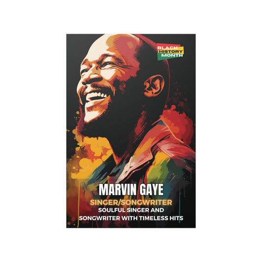 AI Generated Art  Poster Print of Marvin Gaye - Educational Black History Art Enthusiasts - Cool Posters for Office or Bedroom Wall Art