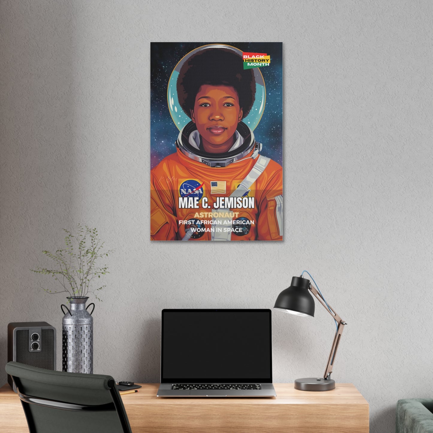 Black History Month Canvas Wall Art / Mae Jemison / Poet / AI Art / Multiple Sizes / Large Wall Art / Popular Art Decor / Trend Wall Art /