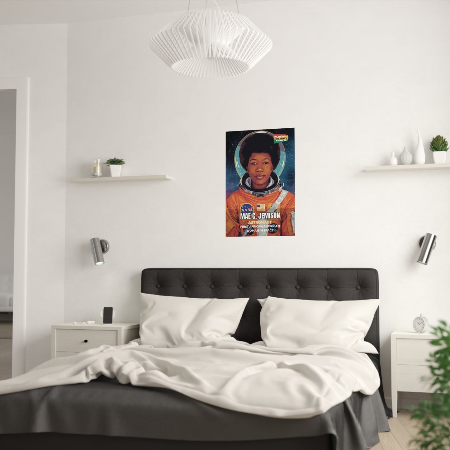 AI Generated Art  Poster Print of Mae Jemison - Educational Black History Art Enthusiasts - Cool Posters for Office or Bedroom Wall Art