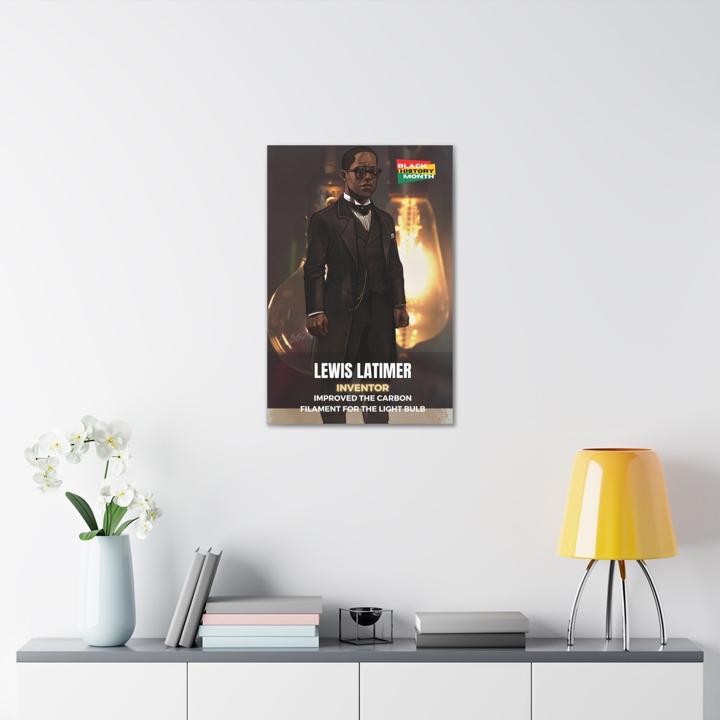 Black History Month Canvas Wall Art / Lewis Latimer / Poet / AI Art / Multiple Sizes / Large Wall Art / Popular Art Decor / Trend Wall Art /