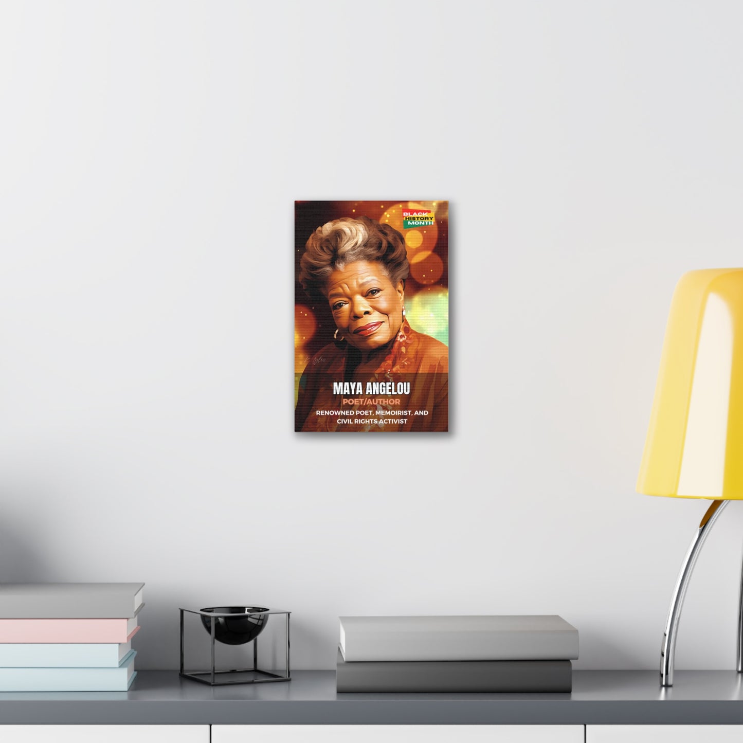 Black History Month Canvas Wall Art / Maya Angelou / Poet / AI Art / Multiple Sizes / Large Wall Art / Popular Art Decor / Trend Wall Art /