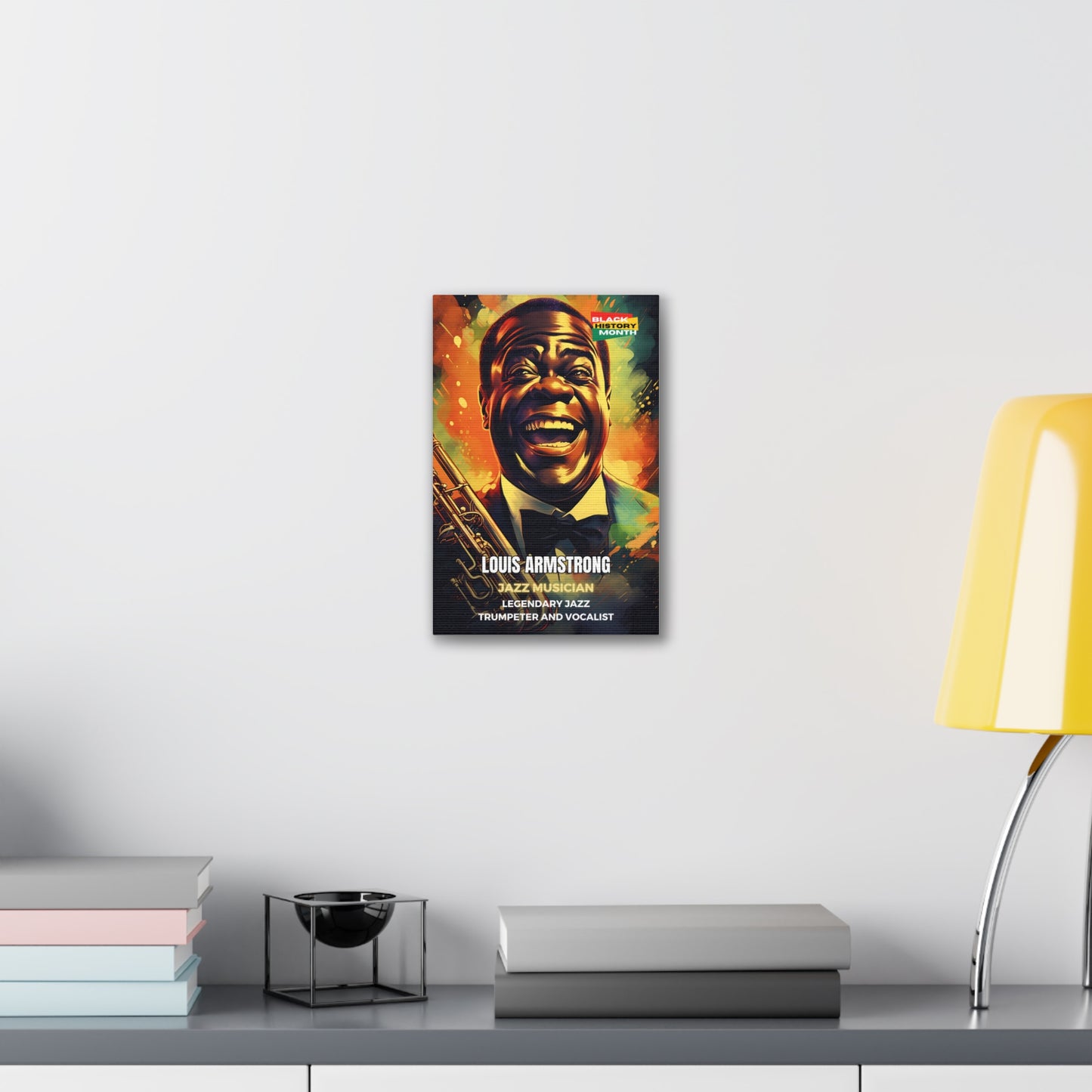 Black History Month Canvas Wall Art / Louis Armstrong / Poet / AI Art / Multiple Sizes / Large Wall Art / Popular Art Decor / Trend Wall Art /