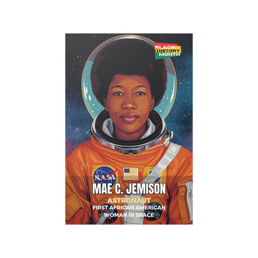 AI Generated Art  Poster Print of Mae Jemison - Educational Black History Art Enthusiasts - Cool Posters for Office or Bedroom Wall Art