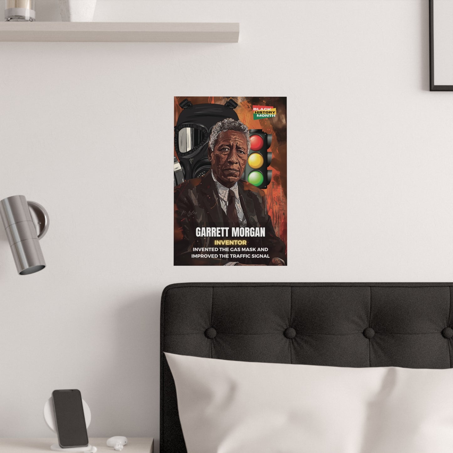 AI Generated Art  Poster Print of Garrett Morgan - Educational Black History Art Enthusiasts - Cool Posters for Office or Bedroom Wall Art