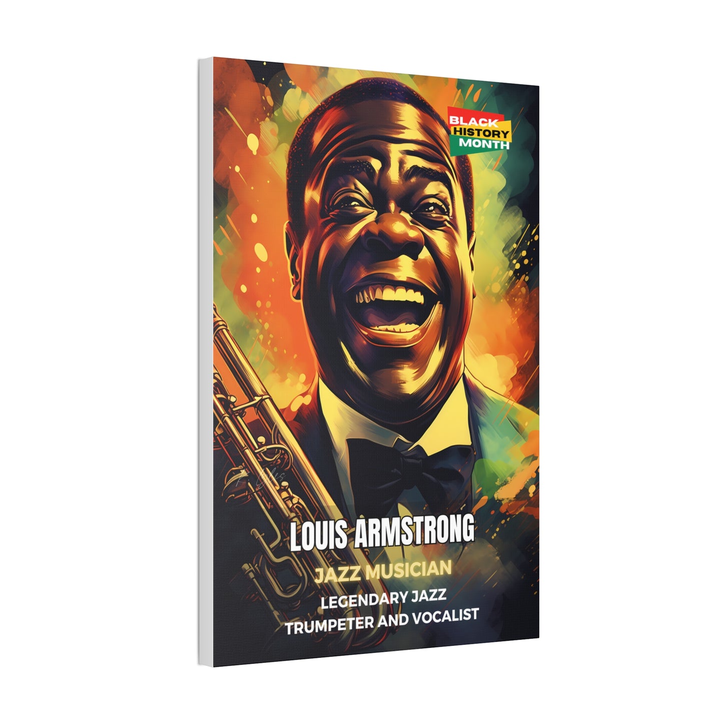 Black History Month Canvas Wall Art / Louis Armstrong / Poet / AI Art / Multiple Sizes / Large Wall Art / Popular Art Decor / Trend Wall Art /