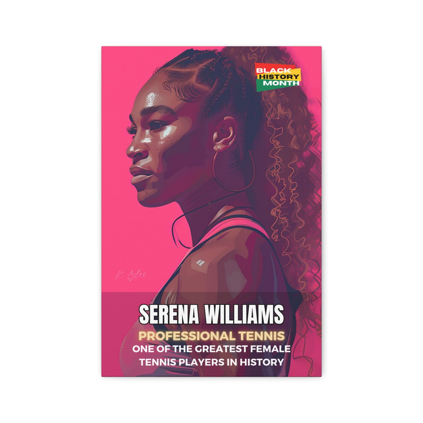 Black History Month Canvas Wall Art / Serena Williams / Tennis /  AI Art / Multiple Sizes / Large Wall Art / Popular Art Decor / Trend Wall Art /