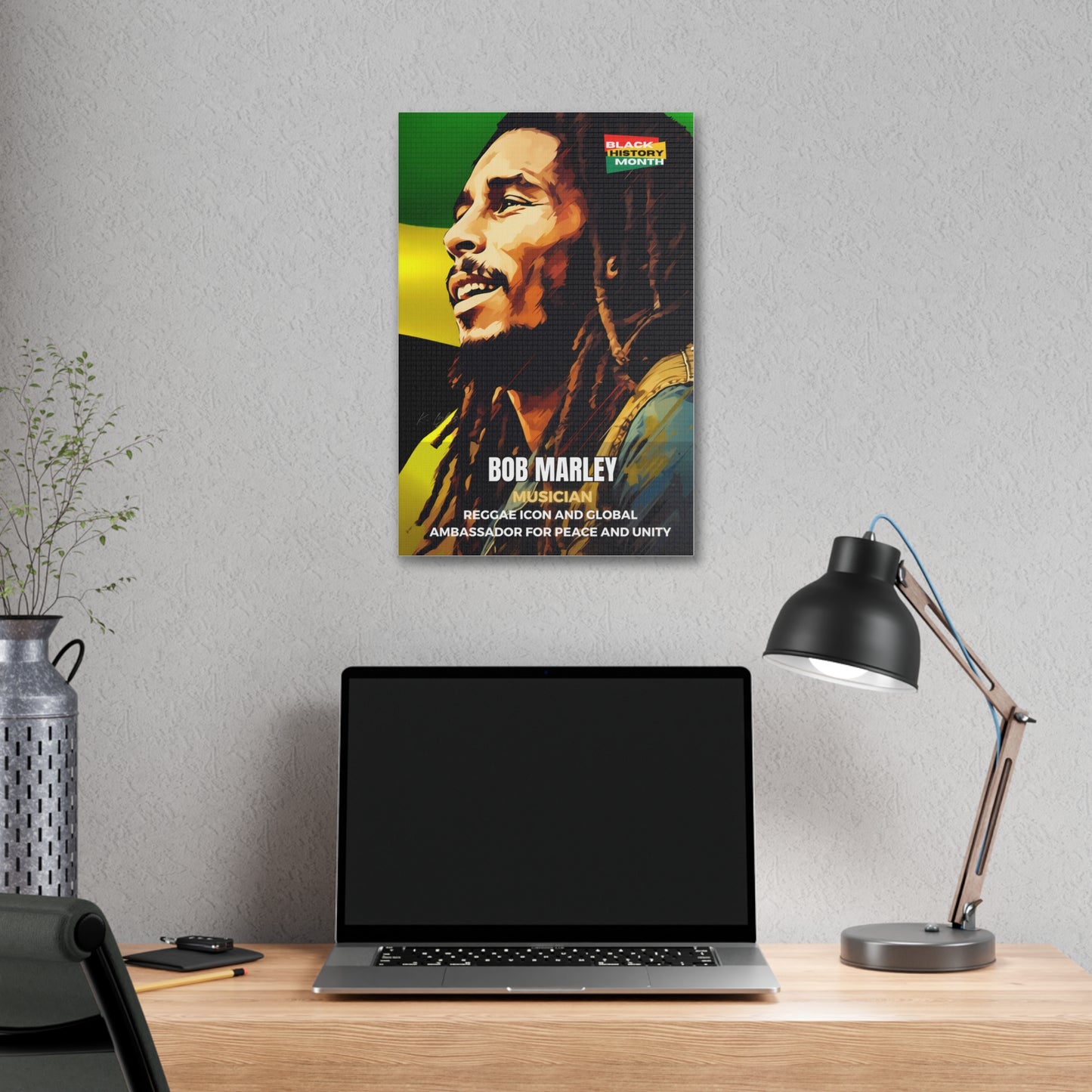 Black History Month Canvas Wall Art / Bob Marley / Poet / AI Art / Multiple Sizes / Large Wall Art / Popular Art Decor / Trend Wall Art /