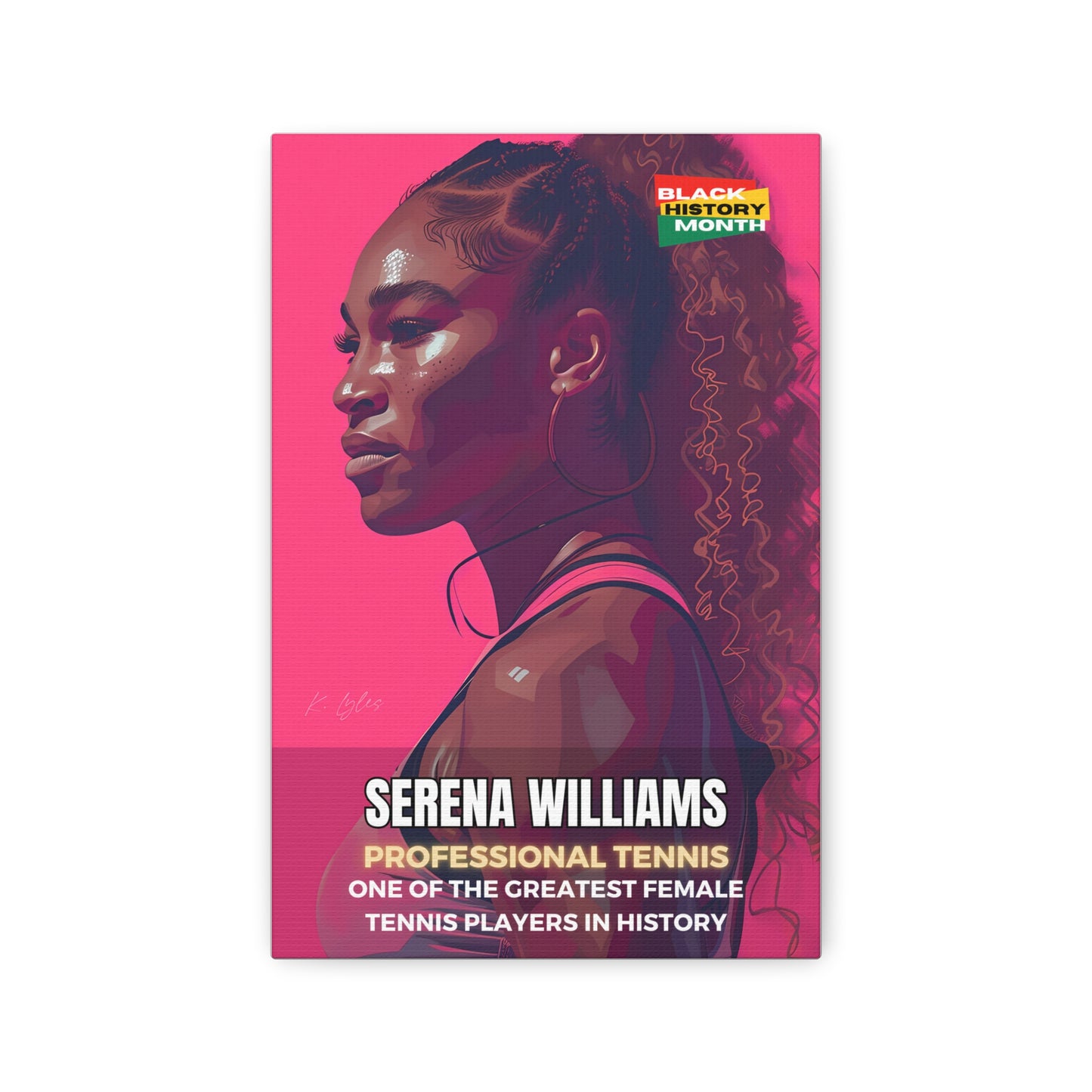 Black History Month Canvas Wall Art / Serena Williams / Tennis /  AI Art / Multiple Sizes / Large Wall Art / Popular Art Decor / Trend Wall Art /