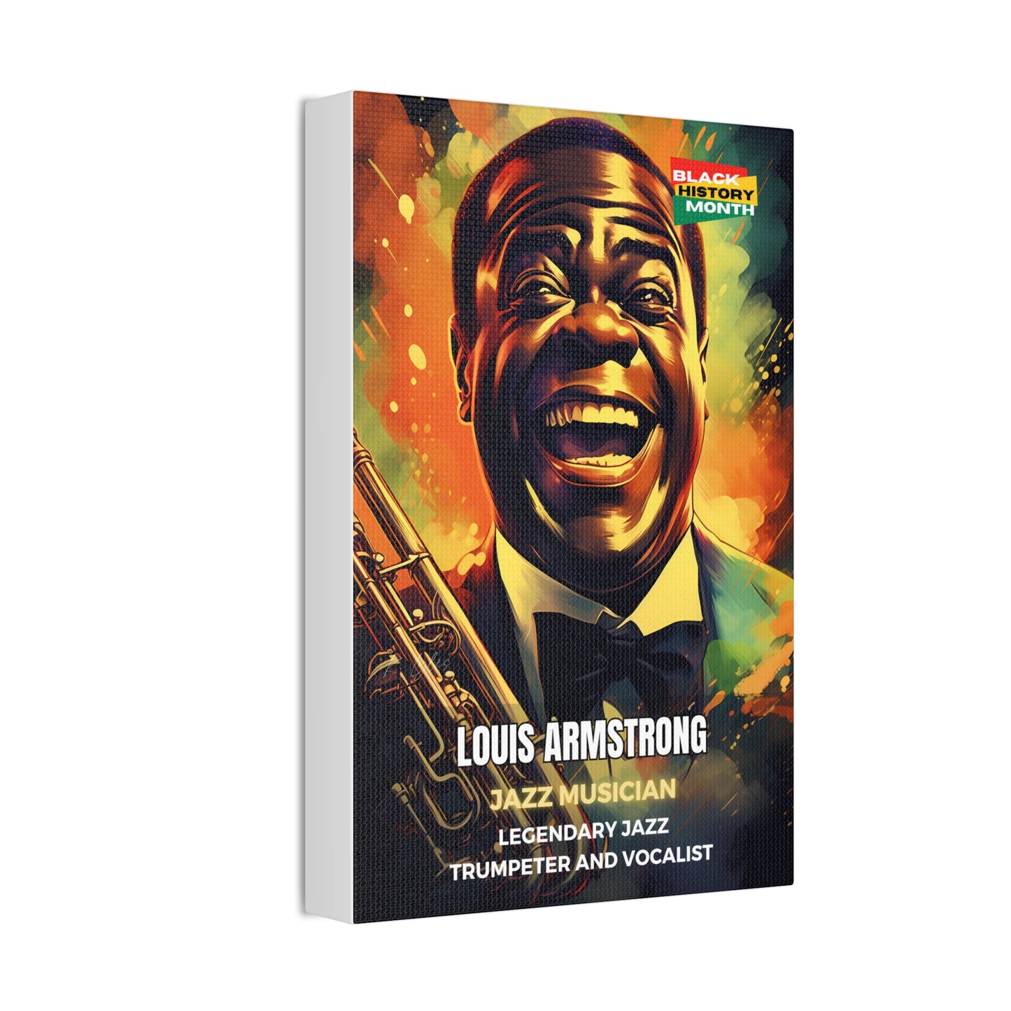 Black History Month Canvas Wall Art / Louis Armstrong / Poet / AI Art / Multiple Sizes / Large Wall Art / Popular Art Decor / Trend Wall Art /