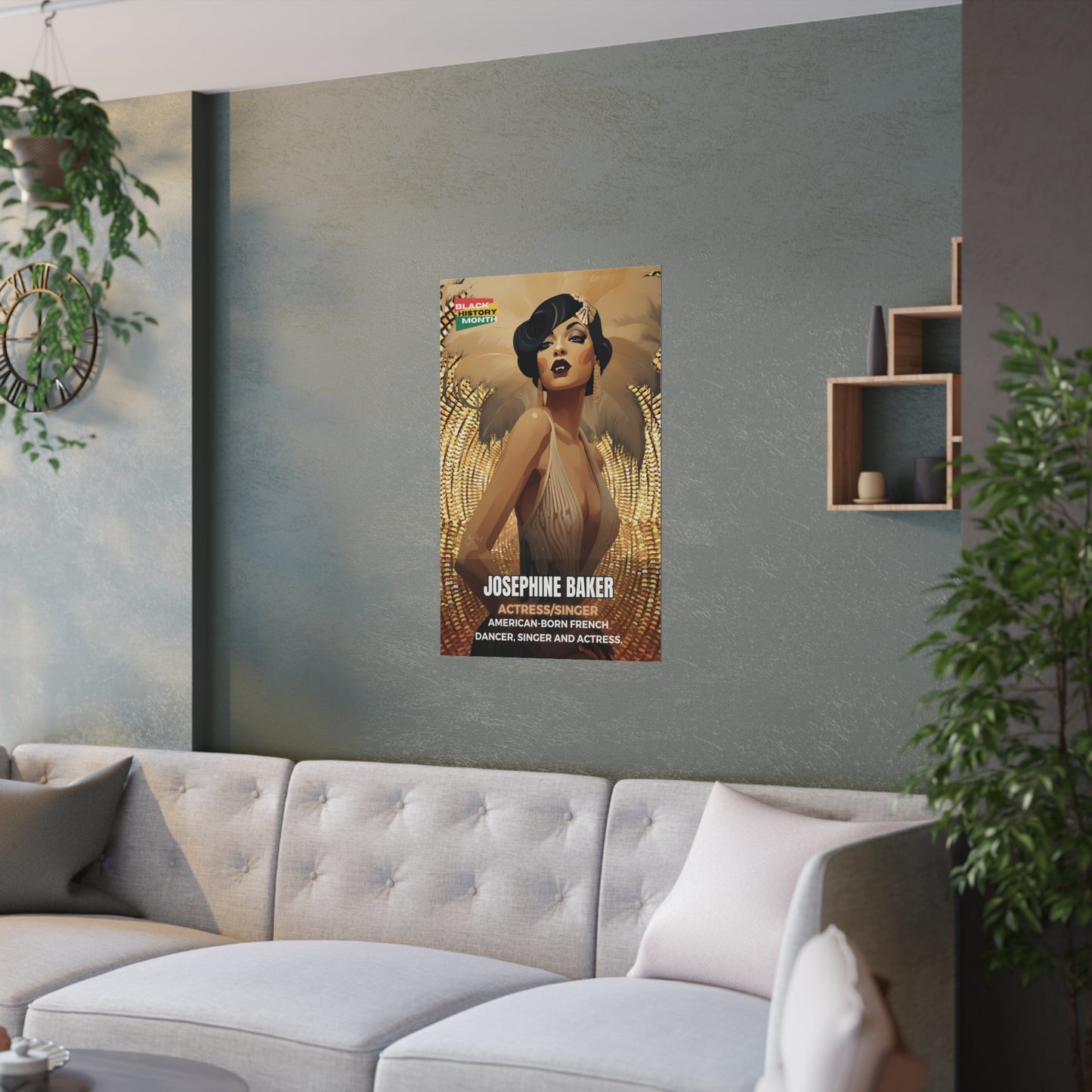 AI Generated Art  Poster Print of Josephine Baker - Educational Black History Art Enthusiasts - Cool Posters for Office or Bedroom Wall Art