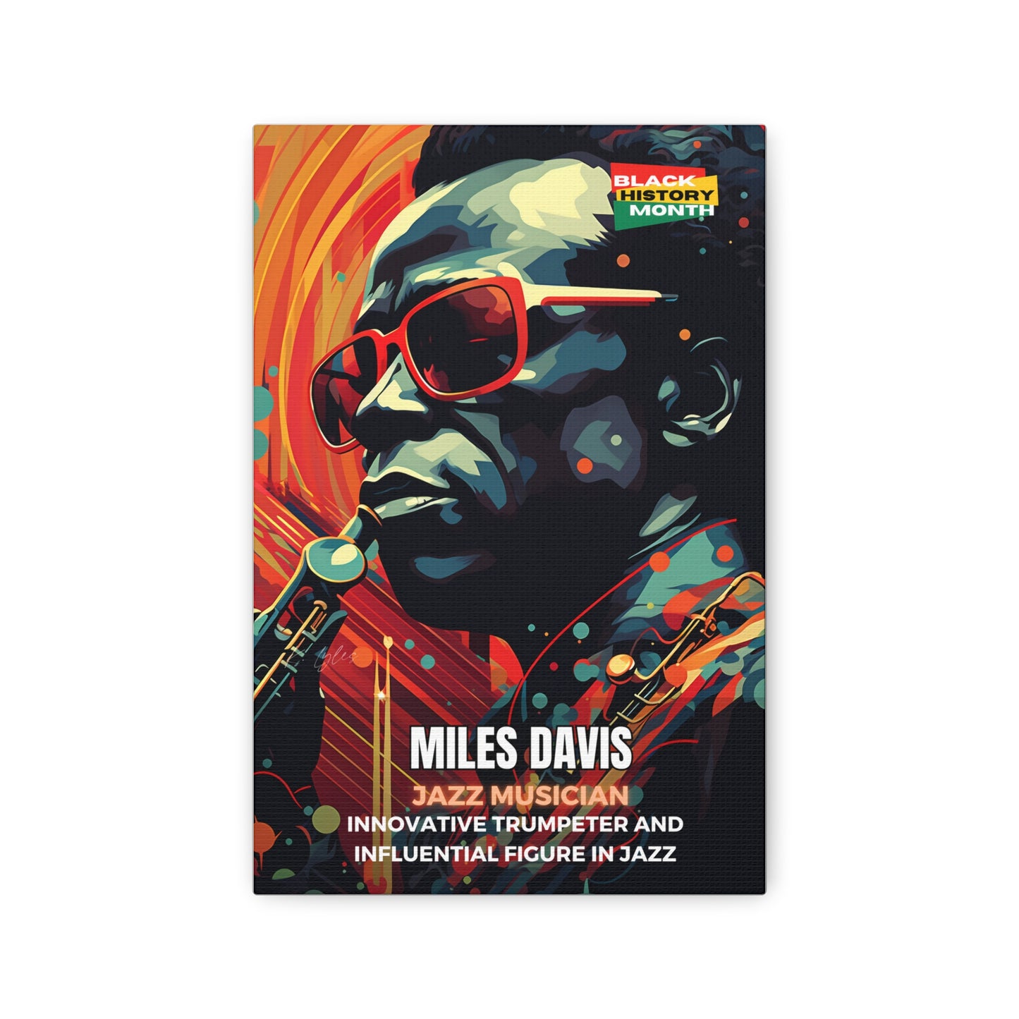 Black History Month Canvas Wall Art / Miles Davis / Poet / AI Art / Multiple Sizes / Large Wall Art / Popular Art Decor / Trend Wall Art /