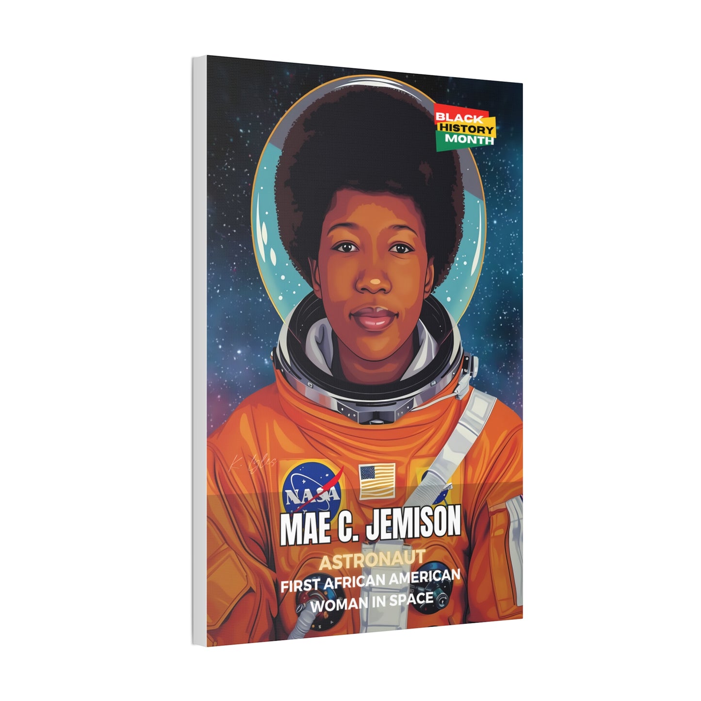 Black History Month Canvas Wall Art / Mae Jemison / Poet / AI Art / Multiple Sizes / Large Wall Art / Popular Art Decor / Trend Wall Art /