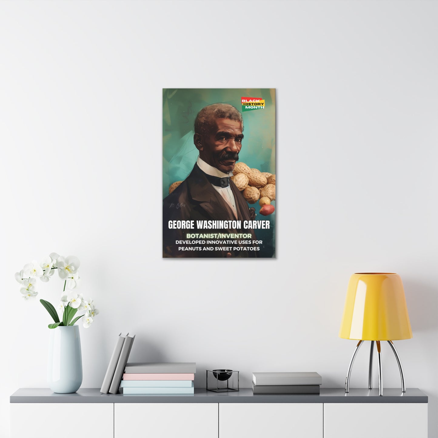 Black History Month Canvas Wall Art / George Washington Carver / Poet / AI Art / Multiple Sizes / Large Wall Art / Popular Art Decor / Trend Wall Art /