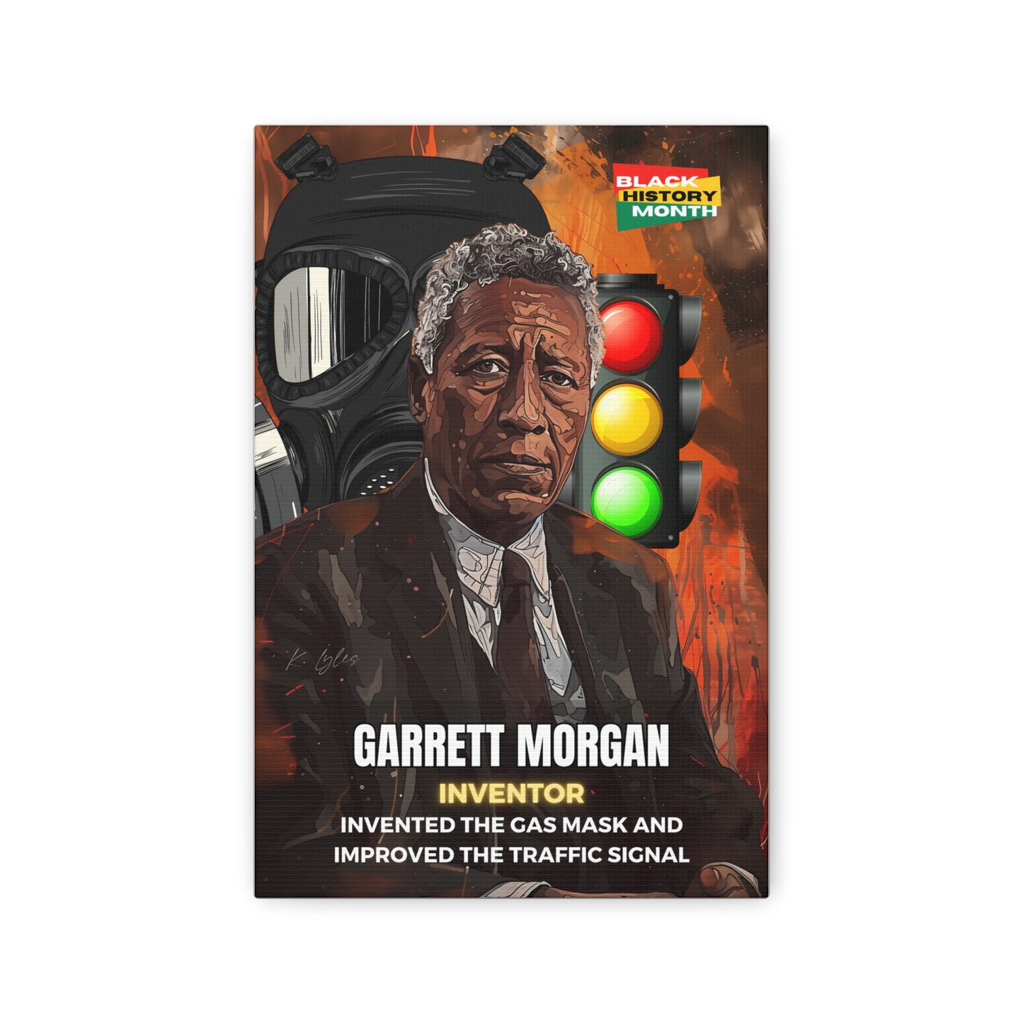 Black History Month Canvas Wall Art / Garrett Morgan / Poet / AI Art / Multiple Sizes / Large Wall Art / Popular Art Decor / Trend Wall Art /