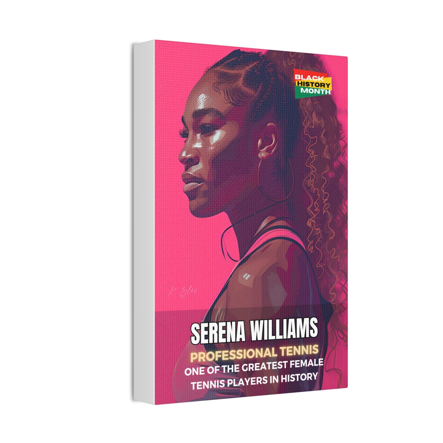 Black History Month Canvas Wall Art / Serena Williams / Tennis /  AI Art / Multiple Sizes / Large Wall Art / Popular Art Decor / Trend Wall Art /