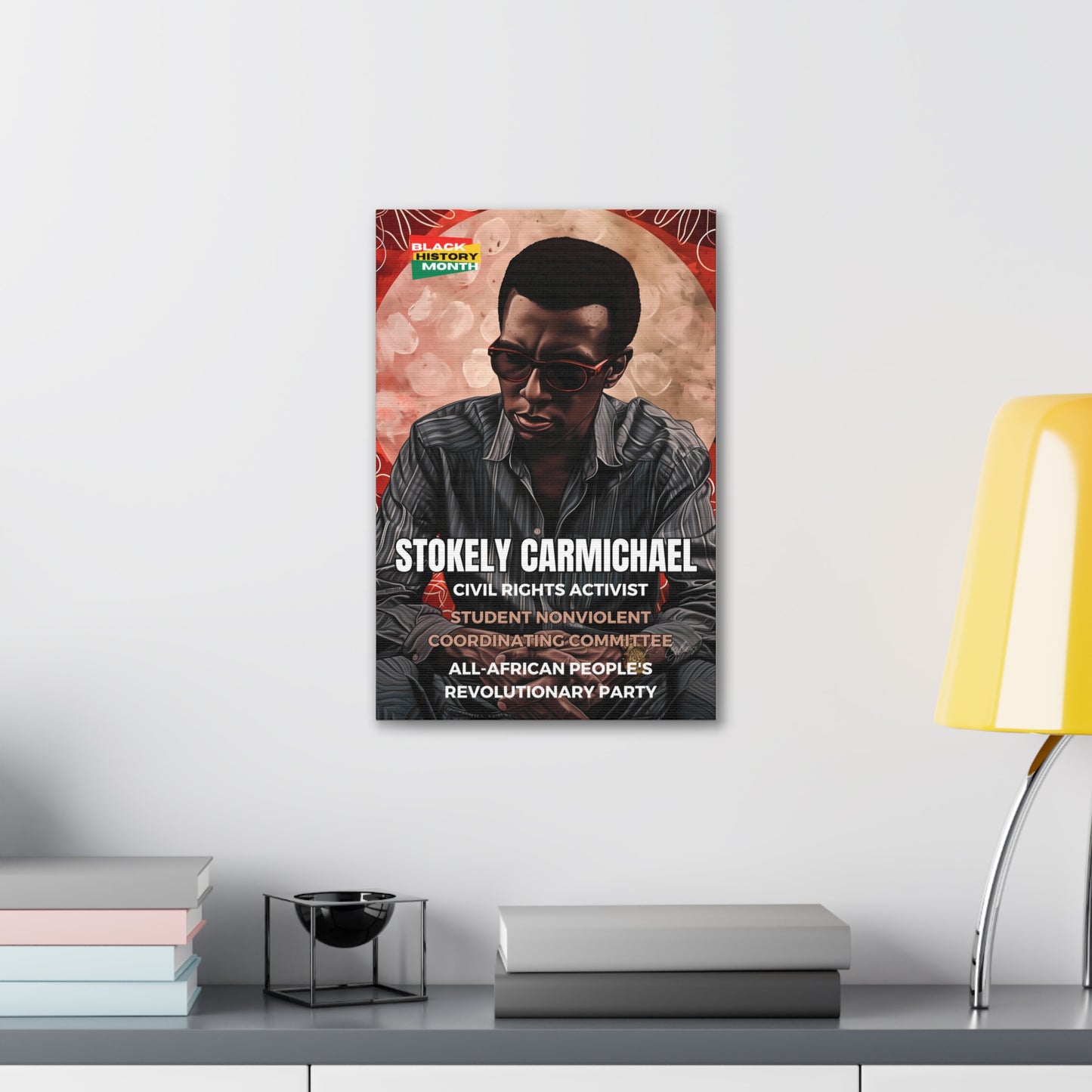 Black History Month Canvas Wall Art / Stokely Carmichael / Poet / AI Art / Multiple Sizes / Large Wall Art / Popular Art Decor / Trend Wall Art /