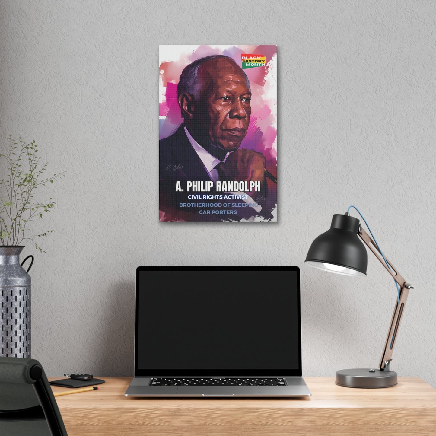 Black History Month Canvas Wall Art / A. Philip Randolph / Poet / AI Art / Multiple Sizes / Large Wall Art / Popular Art Decor / Trend Wall Art /