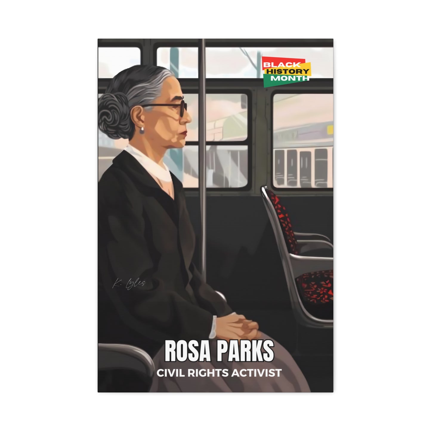 Black History Month Canvas Wall Art / Rosa Parks / Poet / AI Art / Multiple Sizes / Large Wall Art / Popular Art Decor / Trend Wall Art /