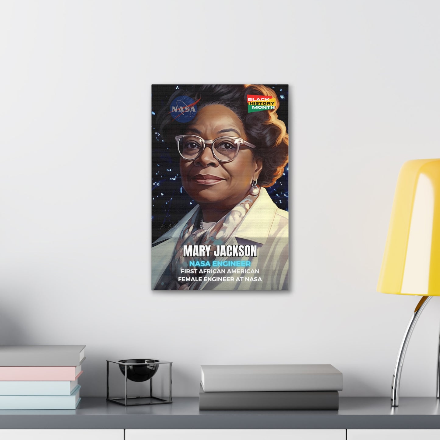 Black History Month Canvas Wall Art / Mary Jackson / Poet / AI Art / Multiple Sizes / Large Wall Art / Popular Art Decor / Trend Wall Art /