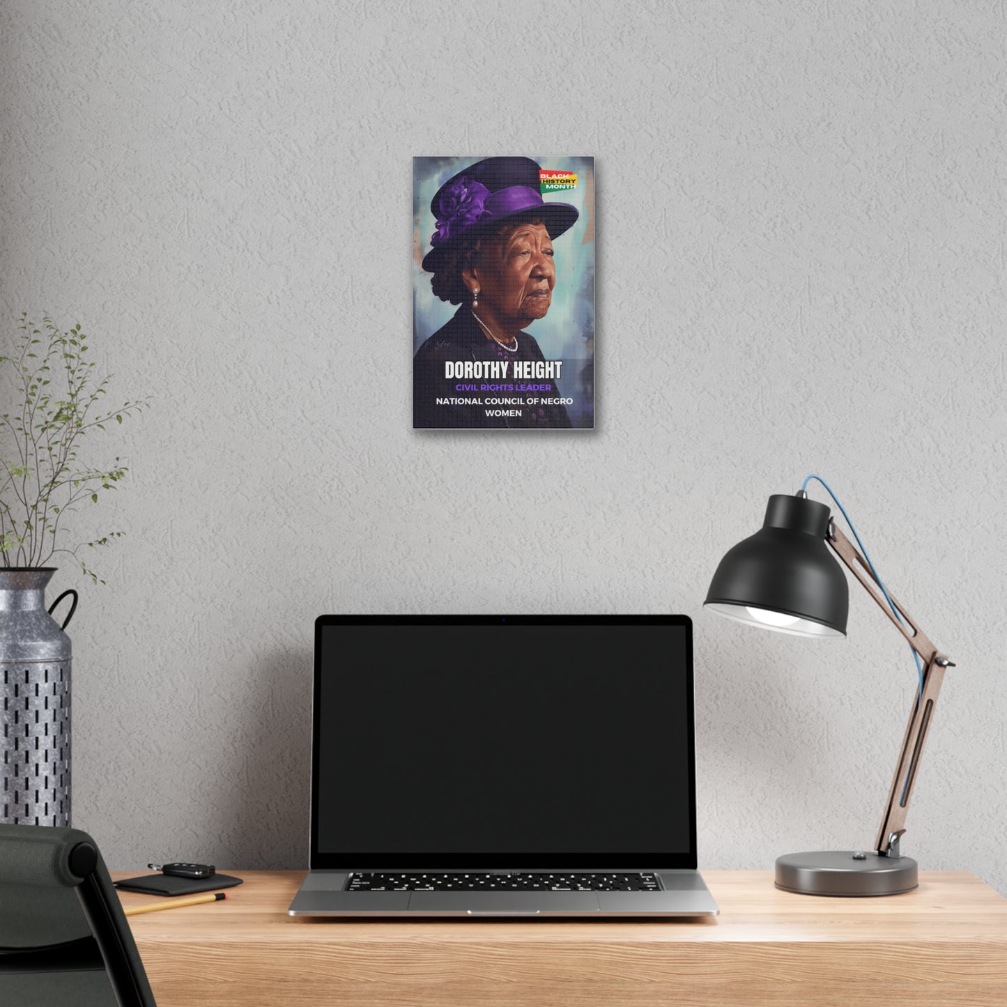 Black History Month Canvas Wall Art / Dorothy Height / Poet / AI Art / Multiple Sizes / Large Wall Art / Popular Art Decor / Trend Wall Art /