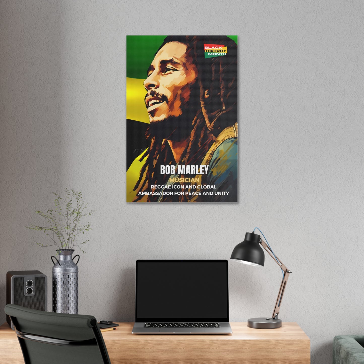 Black History Month Canvas Wall Art / Bob Marley / Poet / AI Art / Multiple Sizes / Large Wall Art / Popular Art Decor / Trend Wall Art /