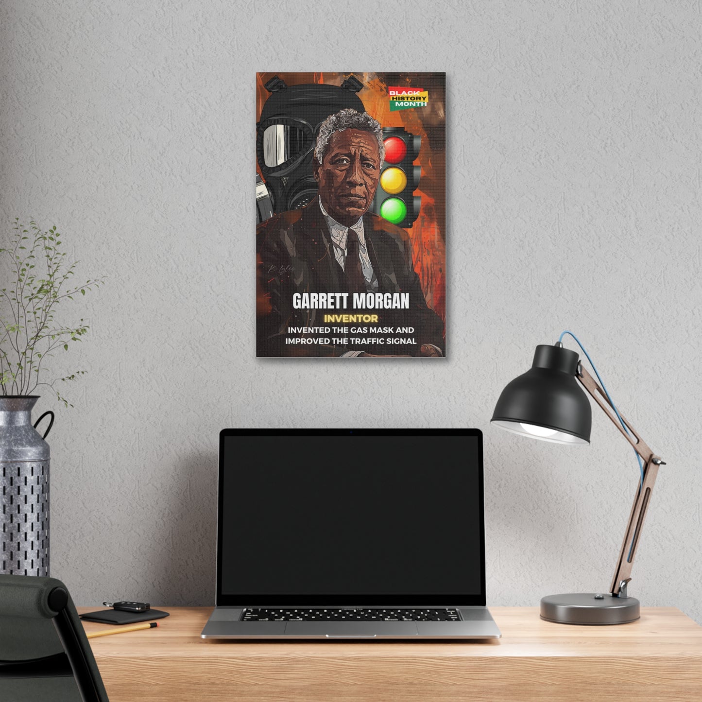 Black History Month Canvas Wall Art / Garrett Morgan / Poet / AI Art / Multiple Sizes / Large Wall Art / Popular Art Decor / Trend Wall Art /