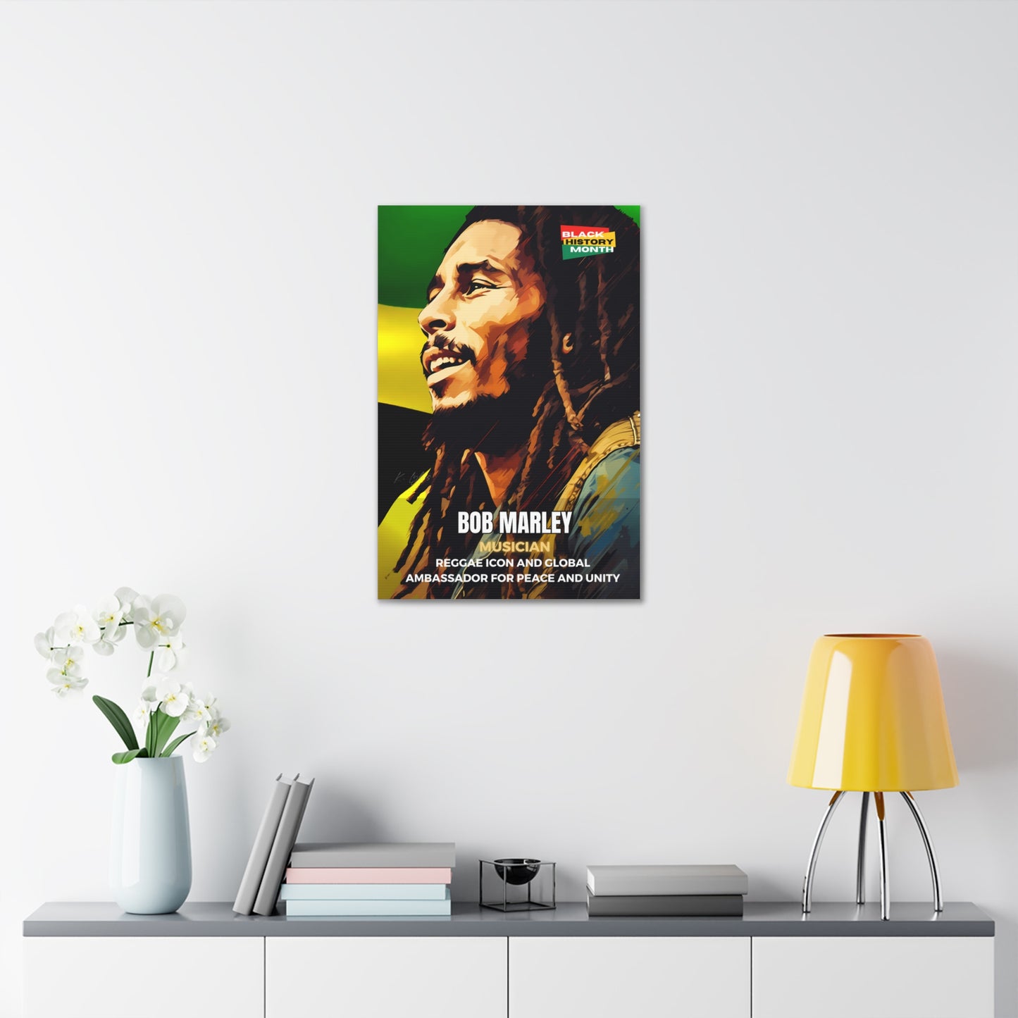 Black History Month Canvas Wall Art / Bob Marley / Poet / AI Art / Multiple Sizes / Large Wall Art / Popular Art Decor / Trend Wall Art /