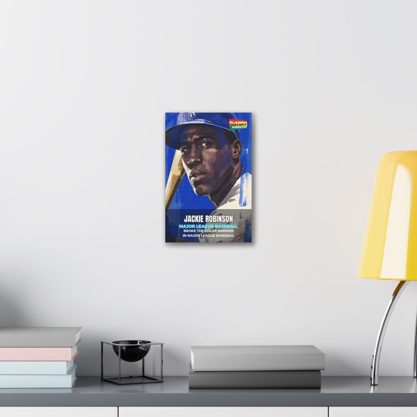 Black History Month Canvas Wall Art / Jackie Robinson / Baseball /  AI Art / Multiple Sizes / Large Wall Art / Popular Art Decor / Trend Wall Art /