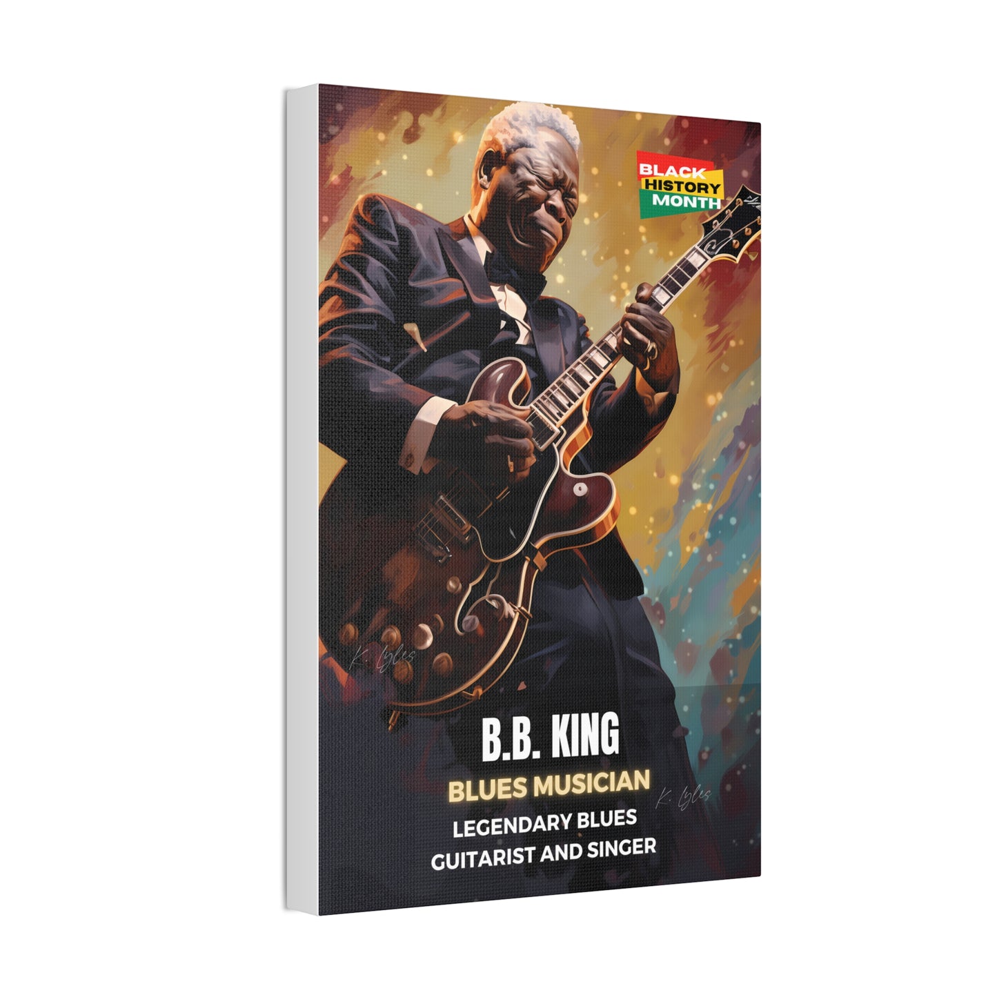 Black History Month Canvas Wall Art / B.B. King / Poet / AI Art / Multiple Sizes / Large Wall Art / Popular Art Decor / Trend Wall Art /